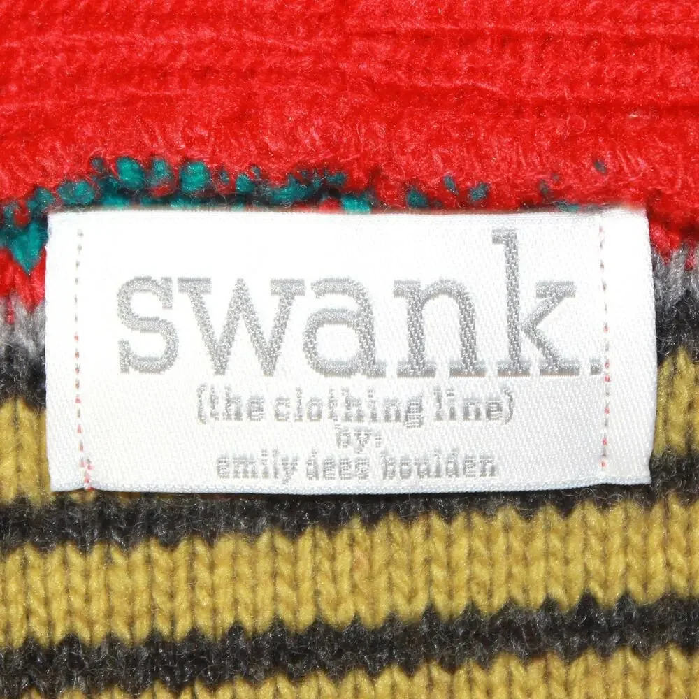 Swank Vest Sweater Cardigan Button Fair Isle Knit Cozy Grandmacore M/L